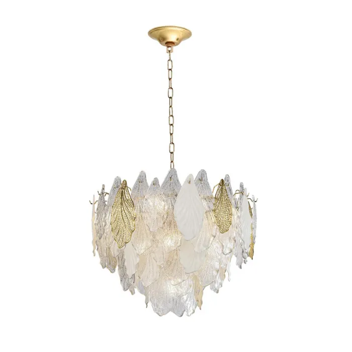 Люстра Odeon Light HALL ODL24 507 5052/15 E14 14*40W LACE Белый, Прозрачный, Золотой от ImperiumLoft