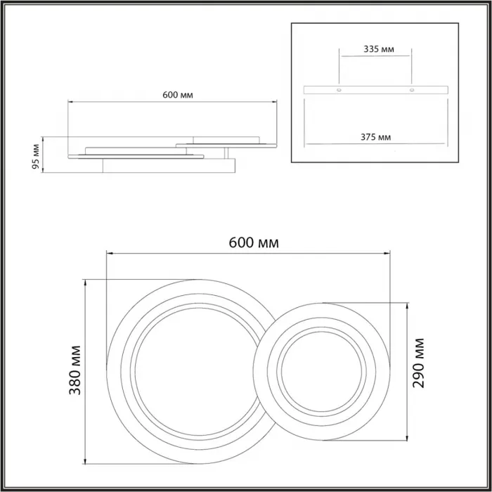 Потолочный светильник Сонекс Mitra led 80вт 600х380 8189/1W от ImperiumLoft