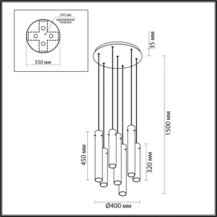 Люстра Odeon Light PENDANT ODL24 319 5061/32LA LED 7*4W 3000K SHINY Чёрный от ImperiumLoft