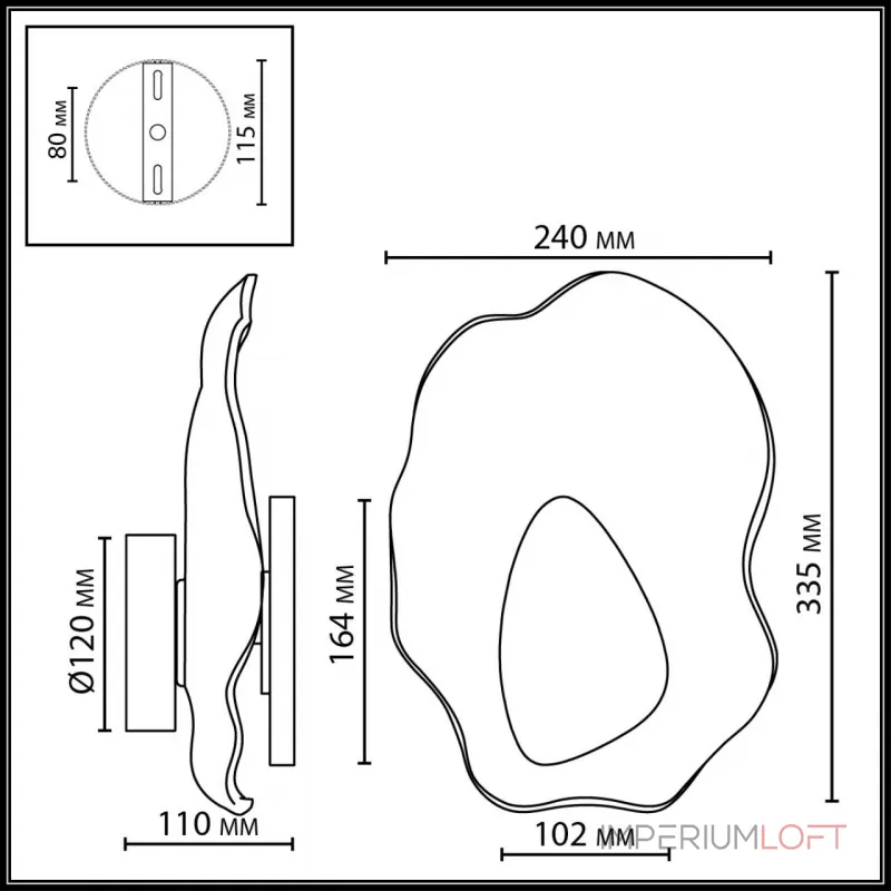 Настенный светильник Odeon light L-vision 5461/12WLB