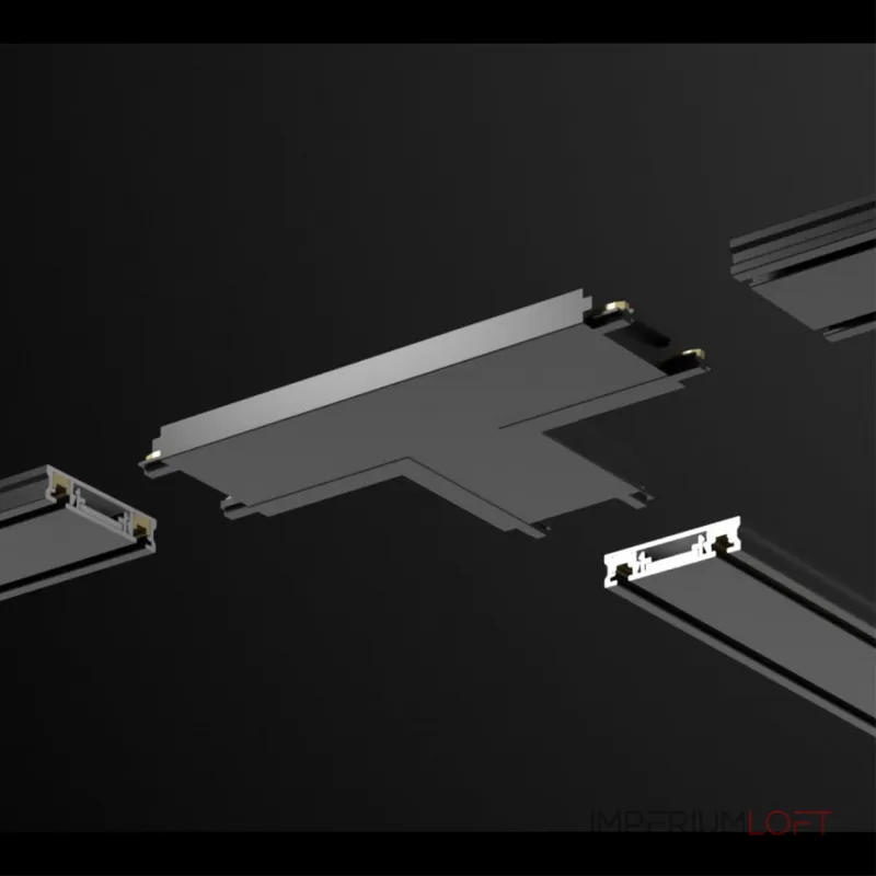Соединитель с токопроводом "T" для низковольтного шинопровода IP20 48V SMAL 135209 SHINO NT23 043 Черный