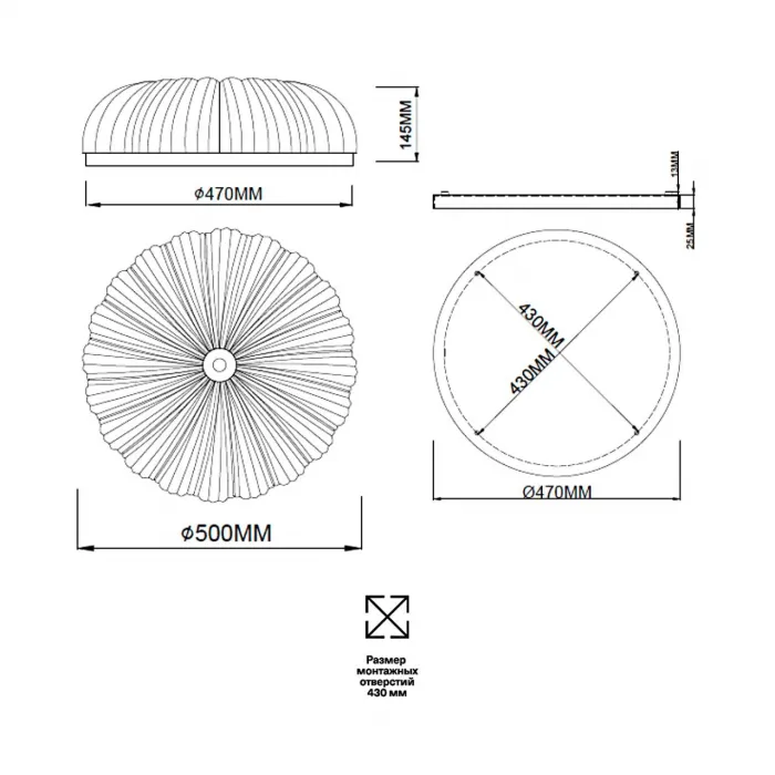 Потолочный светильник Сонекс Piko led 60вт ø500 8142/1T от ImperiumLoft