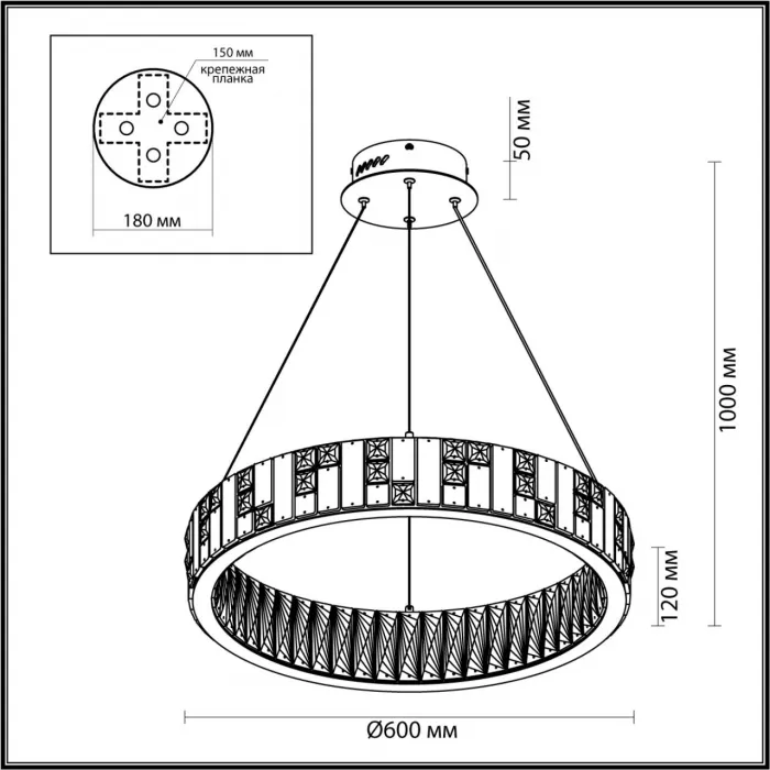 Люстра Odeon Light HALL ODL24 495 5072/80L LED 80W 3700K CROSSA Белый от ImperiumLoft