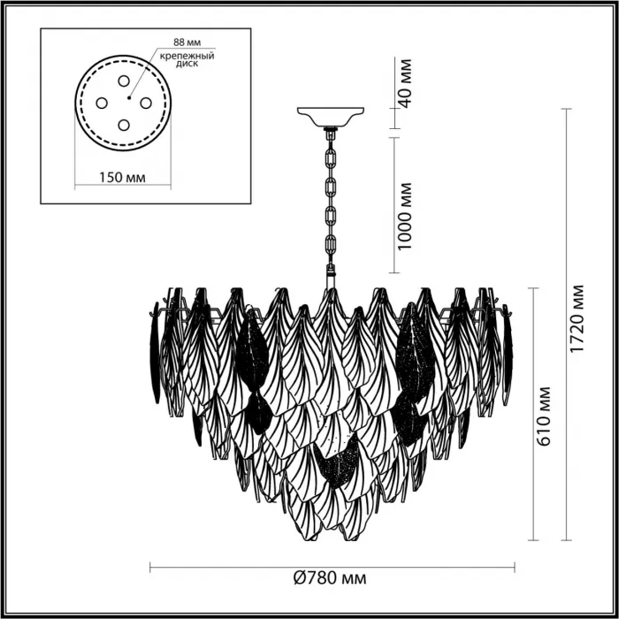 Люстра Odeon Light HALL ODL24 507 5052/21 E14 21*40W LACE Белый, Прозрачный, Золотой от ImperiumLoft