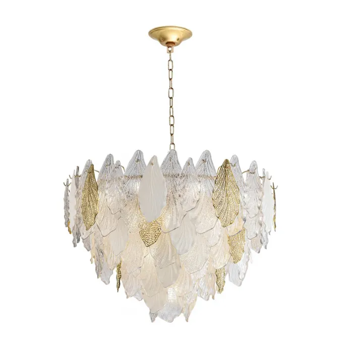 Люстра Odeon Light HALL ODL24 507 5052/21 E14 21*40W LACE Белый, Прозрачный, Золотой от ImperiumLoft