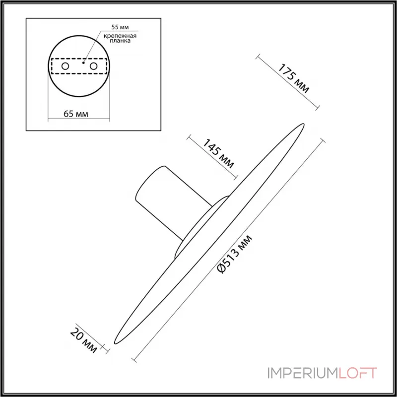 Настенный светильник Odeon Light L-VISION ODL24 5078/45L LED 45W 3000K STOFLAKE Серый от ImperiumLoft Настенный светильник Odeon Light L-VISION ODL24 5078/45L LED 45W 3000K STOFLAKE Серый от ImperiumLoft