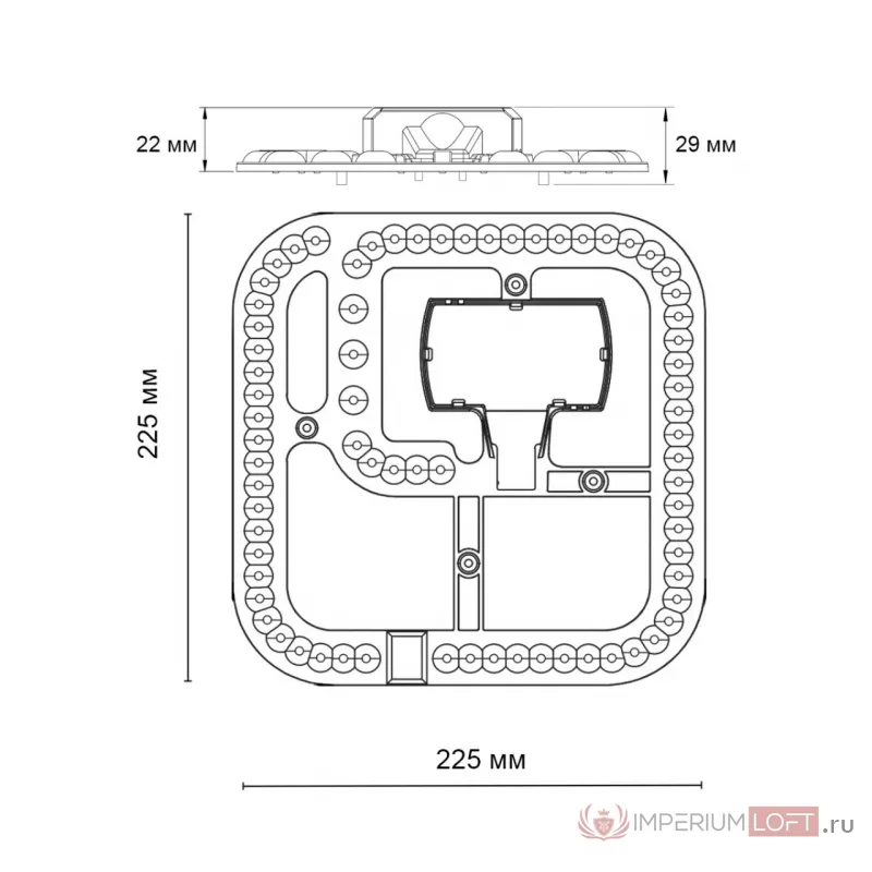 LED модуль Novotech KLARK NT23 357767 3000-4200-6300K 225х225 IP20 Прозрачный от ImperiumLoft