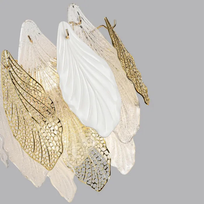 Настенный светильник Odeon Light HALL ODL24 507 5052/3W E14 3*40W LACE Белый, Прозрачный, Золотой от ImperiumLoft