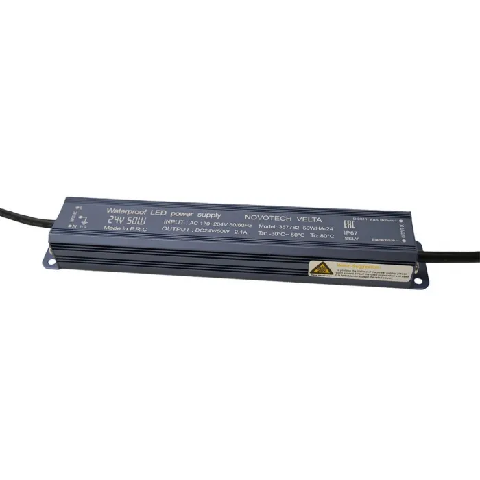Блок питания влагозащищенный VELTA IP67 50W 2.5A вход. напряжение 170-264V / выход 24V (от 5 до 10 св-в линий INGRO и WALD) от ImperiumLoft