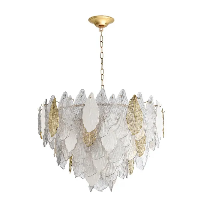 Люстра Odeon Light HALL ODL24 507 5052/21 E14 21*40W LACE Белый, Прозрачный, Золотой от ImperiumLoft