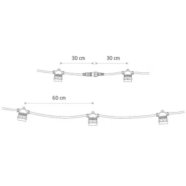 Светильник светодиодный Белт лайт 9 метров Nowodvorski Festoon Lights Black 7872 от ImperiumLoft
