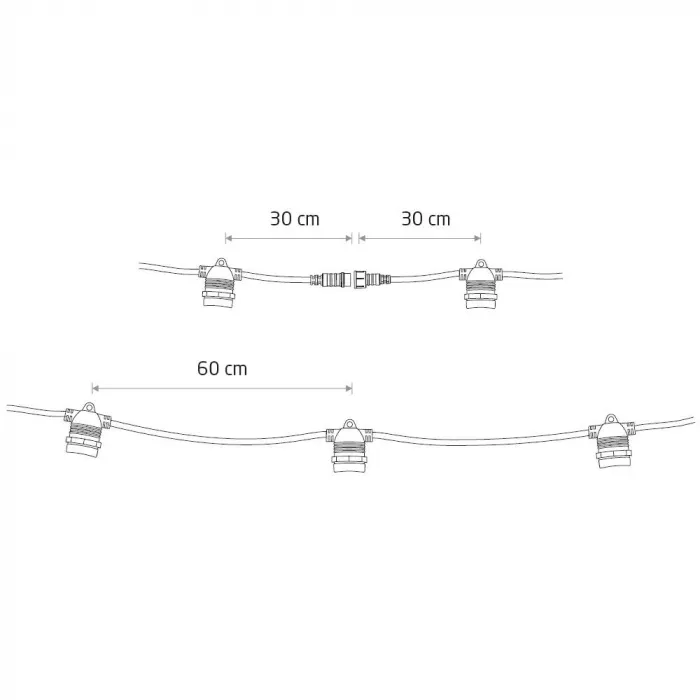 Светильник светодиодный Белт лайт 9 метров Nowodvorski Festoon Lights Black 7872 от ImperiumLoft