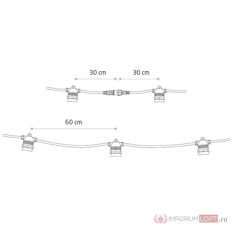 Светильник светодиодный Белт лайт 9 метров Nowodvorski Festoon Lights Black 7872 от ImperiumLoft