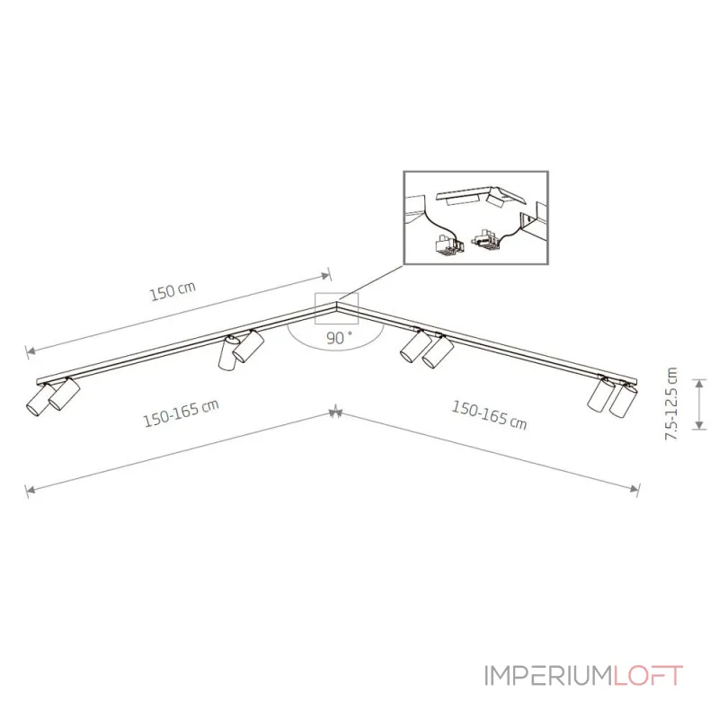 Накладной светильник спот Nowodvorski Mono Corner 2x150 Black/Brass 7755