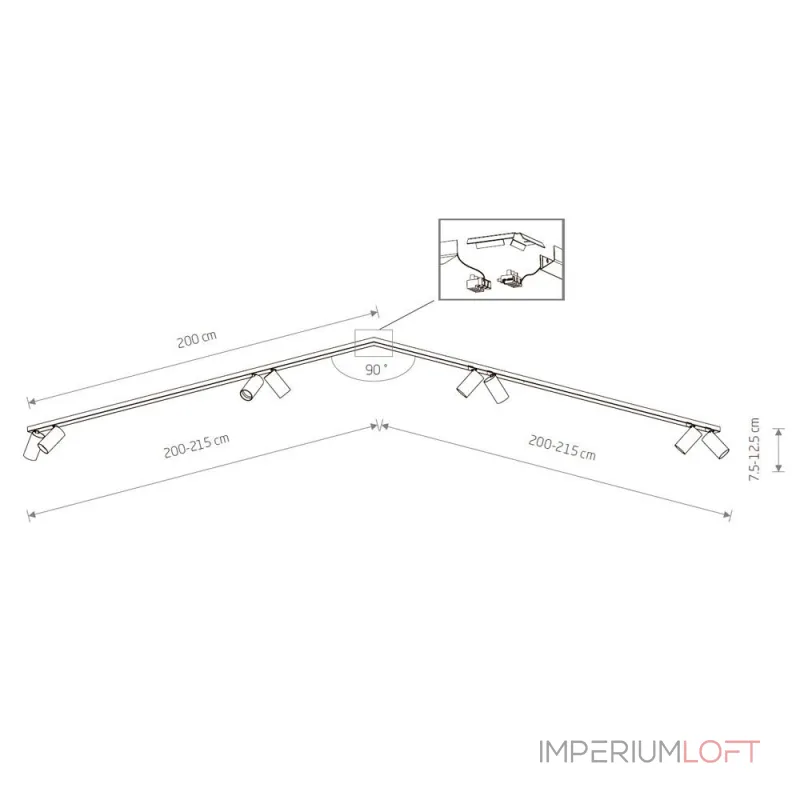 Накладной светильник спот Nowodvorski Mono Corner 2x200 Black 7723