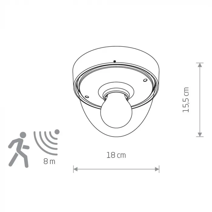 Настенно-потолочныйк с датчиком движения Nowodvorski Nook Sensor Black 7977 от ImperiumLoft