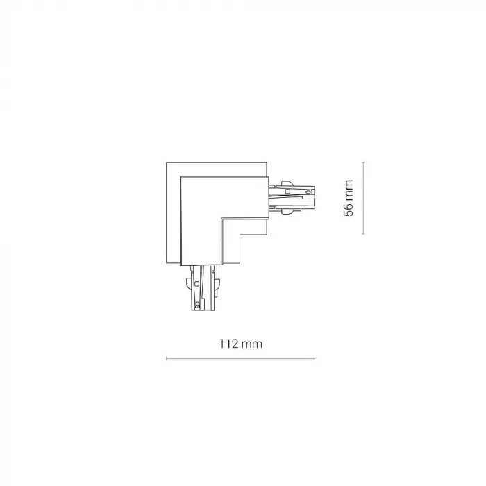 Коннектор для трехфазной трековой системы L-образный левый Nowodvorski Ctls Power Black 8683 от ImperiumLoft