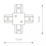 Коннектор для однофазной трековой системы X-образный Nowodvorski Profile Recessed Black 8837