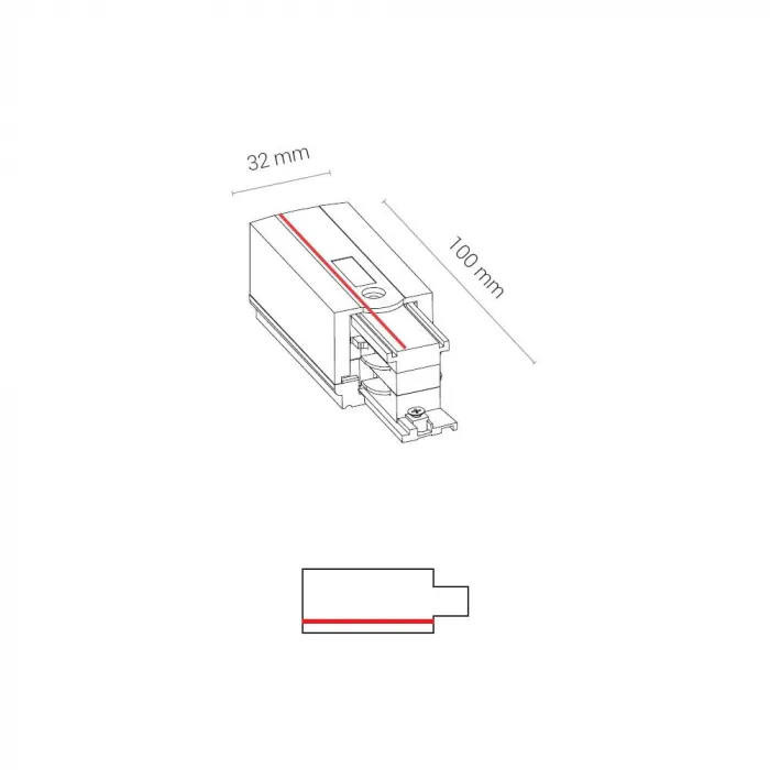 Заглушка с питанием для трехфазной трековой системы правая Nowodvorski Ctls Power White 8712 от ImperiumLoft