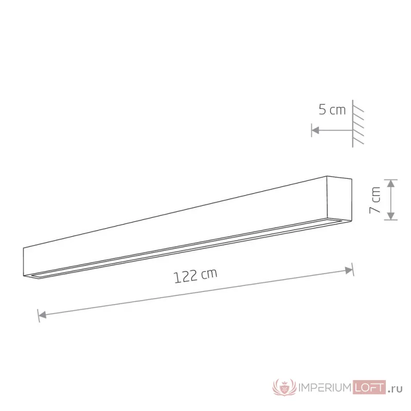 Настенный светильник Nowodvorski Straight Wall LED L White 7566 от ImperiumLoft