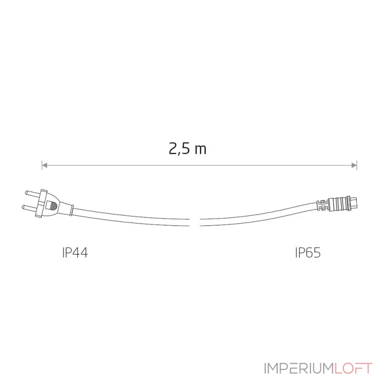Провод питания для Белт лайт 2.5 метра Nowodvorski Festoon Lights Black 7871