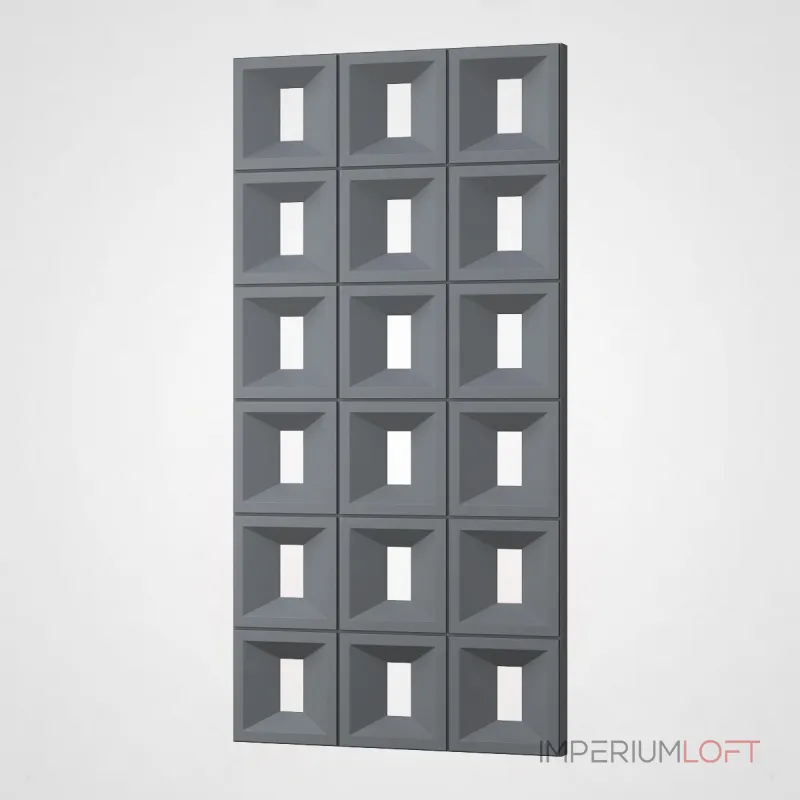 Полиуретановая 3D стеновая панель PN1528-1-E космический серый 120*60*4 в виде решетки Полиуретановая 3D стеновая панель PN1528-1-E космический серый 120*60*4 в виде решетки