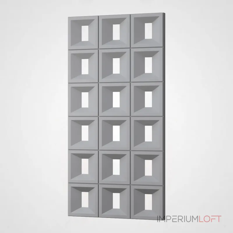 Полиуретановая 3D стеновая панель PN1528-1-G цементный серый 120*60*4 в виде решетки Полиуретановая 3D стеновая панель PN1528-1-G цементный серый 120*60*4 в виде решетки