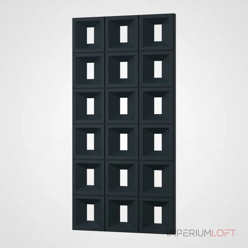 Полиуретановая 3D стеновая панель PN1528-1-H космический чёрный 120*60*4 в виде решетки Полиуретановая 3D стеновая панель PN1528-1-H космический чёрный 120*60*4 в виде решетки