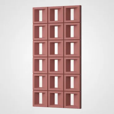 3D Стеновая панель PN1528-10-F карминовый 1200*600*70 3D Стеновая панель PN1528-10-F карминовый 1200*600*70