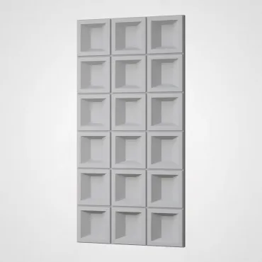 3D Стеновая панель PN1528-11-J бело-серый 1200*600*35 3D Стеновая панель PN1528-11-J бело-серый 1200*600*35