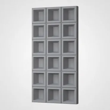3D Стеновая панель PN1528-12-T премиальный серый 1200*600*70