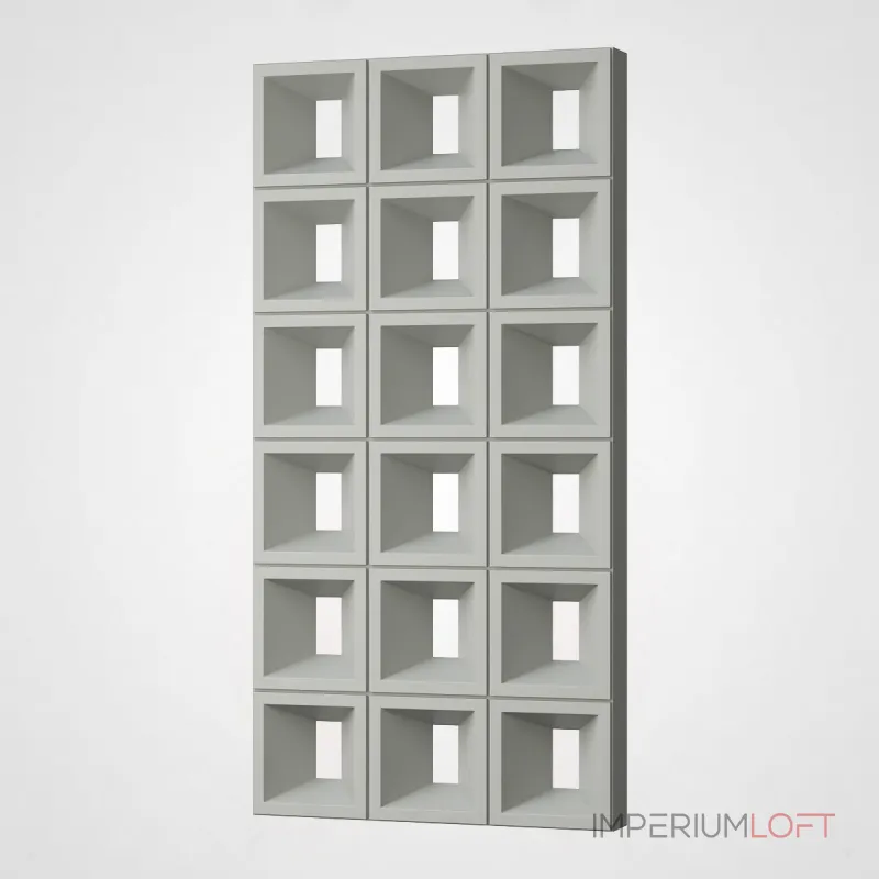 Полиуретановая 3D стеновая панель PN1528-2-L чистый серый 120*60*8 в виде решетки Полиуретановая 3D стеновая панель PN1528-2-L чистый серый 120*60*8 в виде решетки