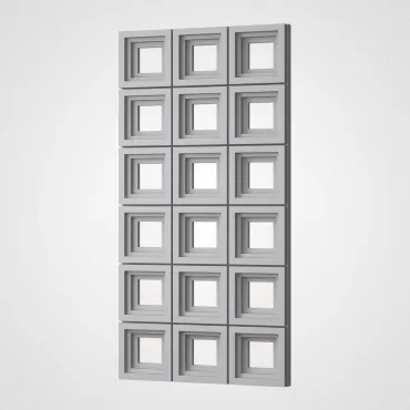 3D Стеновая панель PN1528-4-J бело-серый 1200*600*65