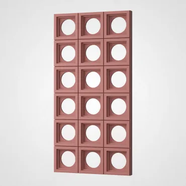 3D Стеновая панель PN1528-6-F карминовый 1200*600*65