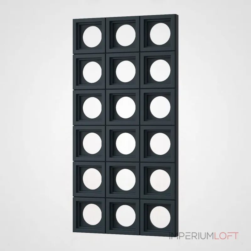 Полиуретановая 3D стеновая панель PN1528-6-H космический чёрный 120*60*6,5 в виде воздушного блока Полиуретановая 3D стеновая панель PN1528-6-H космический чёрный 120*60*6,5 в виде воздушного блока