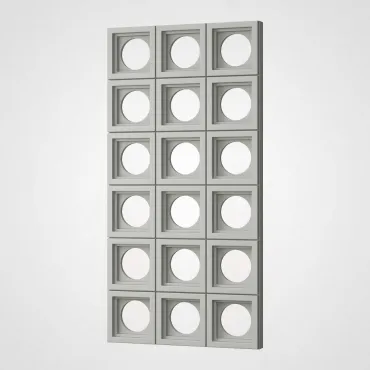 3D Стеновая панель PN1528-6-L чистый серый 1200*600*65