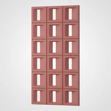 3D Стеновая панель PN1528-9-F карминовый 1200*600*35