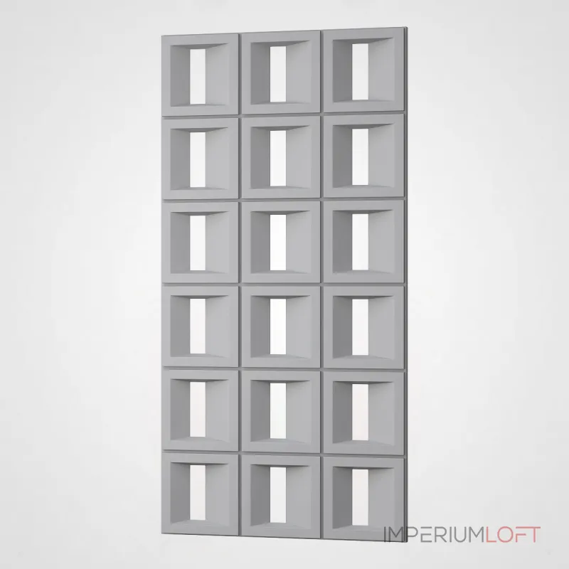 Полиуретановая 3D стеновая панель PN1528-9-G цементный серый 120*60*3,5 в виде воздушного блока Полиуретановая 3D стеновая панель PN1528-9-G цементный серый 120*60*3,5 в виде воздушного блока