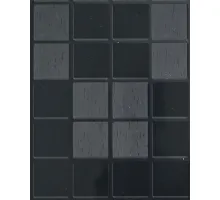 Стеновая панель PREMIUM WR-MOS02 Фактурный чёрный металл "Клетка" - 2800*1220*5 мм