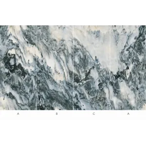Стеновая панель CROWN Широкоформатная 80004P Кварцит Азул Макаубас - 2800-1220-8 мм