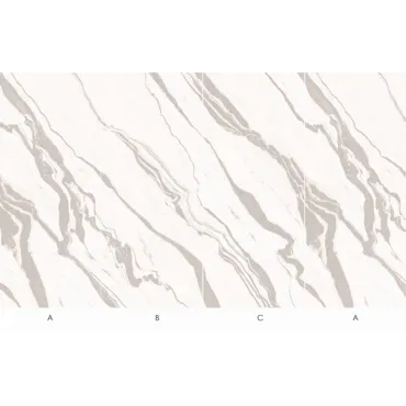 Стеновая панель CROWN Широкоформатная 80010P-3 Мрамор Оробико Бьянко - 2800-1220-8 мм
