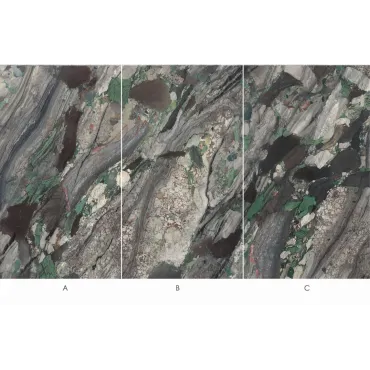 Стеновая панель CROWN Широкоформатная 80044 Мрамор Чиполлино Ондулато Верде - 2800-1220-5 мм