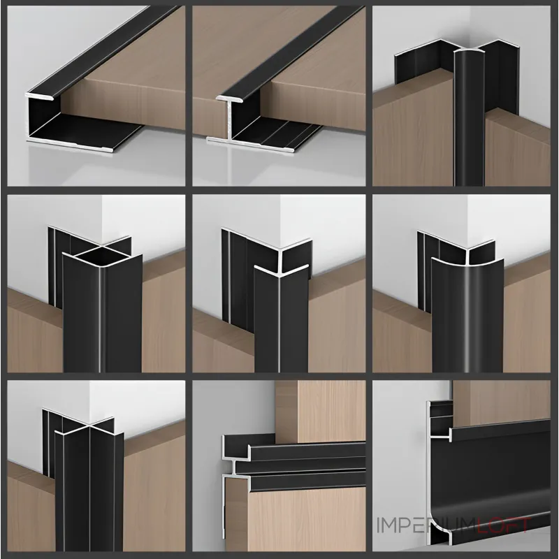Профиль плинтус напольный алюминиевый для панелей 6 мм серебристый 5979-88 от KBOOS Профиль плинтус напольный алюминиевый для панелей 6 мм серебристый 5979-88 от KBOOS