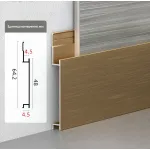 Профиль-плинтус алюминиевый напольный для стеновых панелей 4 мм золотой 6093-88 от KBOOS Профиль-плинтус алюминиевый напольный для стеновых панелей 4 мм золотой 6093-88 от KBOOS