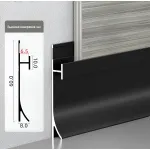 Профиль-плинтус алюминиевый напольный для панелей 6 мм черный 6100-88 от KBOOS Профиль-плинтус алюминиевый напольный для панелей 6 мм черный 6100-88 от KBOOS