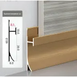 Профиль-плинтус алюминиевый напольный для панелей 8 мм золотой 6114-88 от KBOOS Профиль-плинтус алюминиевый напольный для панелей 8 мм золотой 6114-88 от KBOOS