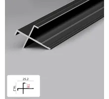Профиль угловой внешний алюминиевый для панелей 7 мм черный 5920-88 Профиль угловой внешний алюминиевый для панелей 7 мм черный 5920-88