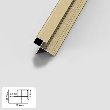 Профиль угловой внешний алюминиевый для панелей 9 мм латунь 5764-88 Профиль угловой внешний алюминиевый для панелей 9 мм латунь 5764-88