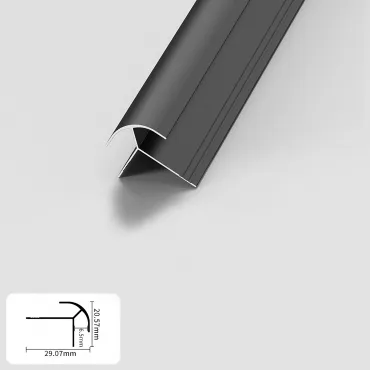 Профиль угловой внешний алюминиевый для панелей 6 мм черный 5714-88 Профиль угловой внешний алюминиевый для панелей 6 мм черный 5714-88