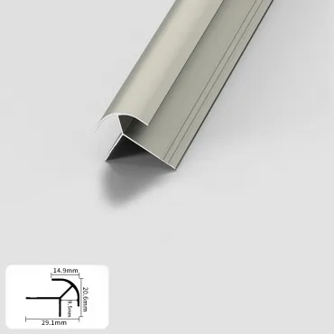 Профиль угловой внешний алюминиевый для панелей 9 мм шампань 5729-88 Профиль угловой внешний алюминиевый для панелей 9 мм шампань 5729-88